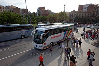 Barcelona-Sagrada-Familia-tourist-buses-outside