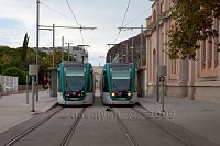 Barcelona-trams-at-Ciutadella-vila-Olimpica-outside-Parc-de-la-Ciutadella-Old-town