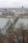 Hungary Budapest Danube and chain bridge from castle hill