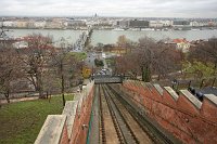 Hungary Budapest Danube chain bridge from the Siklo funicular ra