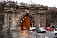 Hungary Budapest entrance to the Alagut tunnel through castle hi