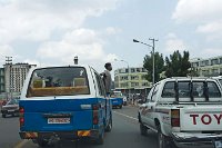 Taxis and traffic in Addis Ababa Ethiopia