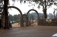 Entrance to Entoto Maryam octagonal church Entoto mountain Addis