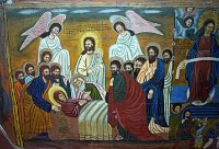 Inside Kiddus Raguel church Entoto mountain Addis Ababa Ethiopia
