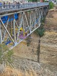 Corinth Canal seperates the  Peloponnese from the greek mainland Korinth Bridge bungee jumping