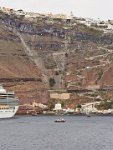 Santorini Fira old port and cable car Greece