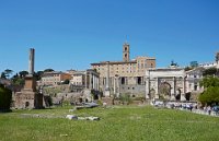 Rome the Forum the church  Santa Francesca Romana and  Arch of Titus