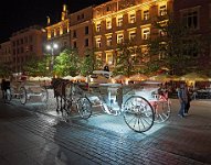 Krakow Tourist horse carriage at night