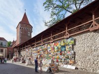 Krakow city wall by Florian gate 2