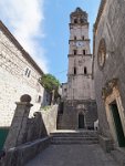 Perast in the Bay of Kotor St Nicholas church tower Montenegro