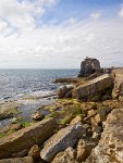 Dorset Portland Bill Pulpit Rock with people