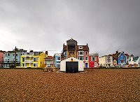 Suffolk Aldborough beach South Lookout and town