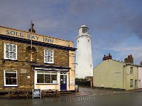 Suffolk Southwold lighthouse and Sole Bay Inn
