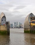 Thames barrier and Canary wharf