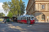 Vienna-number-49-tram-near-Palais-Epstein-building