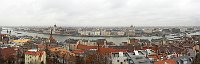 Hungary Budapest Fishermans Bastion Panorama of the Danube and c