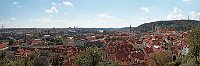 Prague panorama from Petrin tower to Zizkov tv tower
