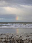 West Runton beach evening rainbow