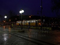 Hungary-Budapest-Danube-tram-stop-night